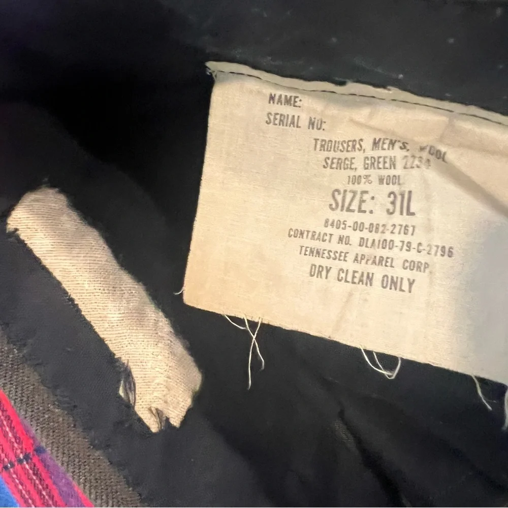 Men's Wool Army Green Pants